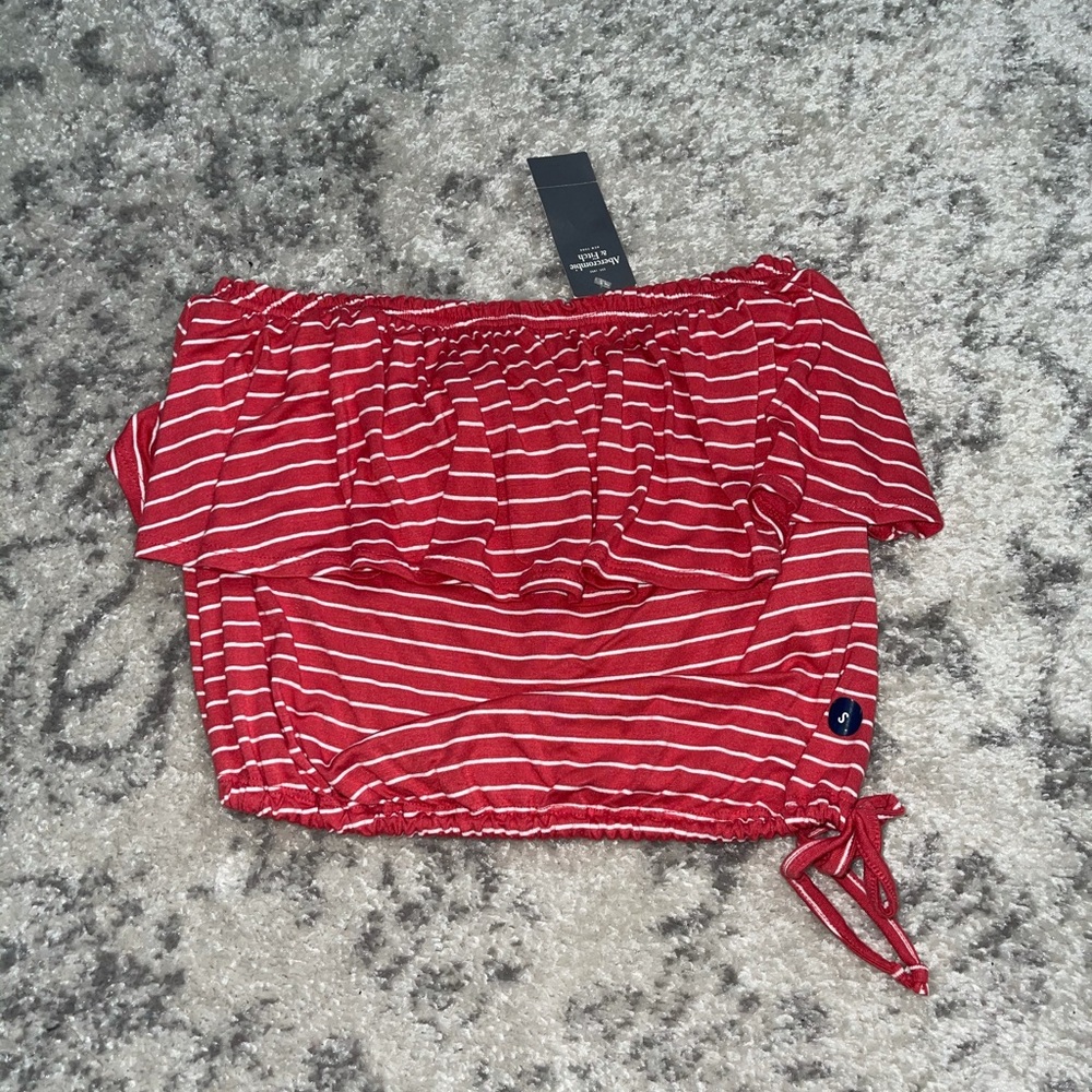 BRAND NEW Abercrombie Strapless Crop Top - Picture 1 of 3
